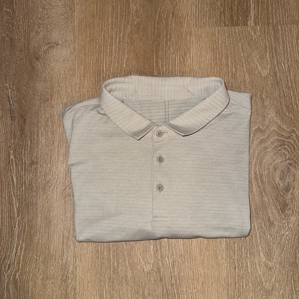Lululemon Athletica Cream Polo Shirt Soft Texture